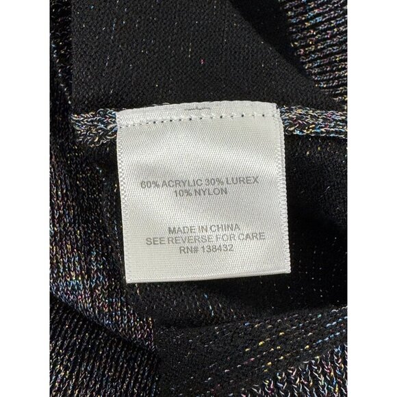 Modcloth Metallic Sparkle Iridescent Black Grey Cardigan Sweater Size Med EUC - Picture 5 of 8
